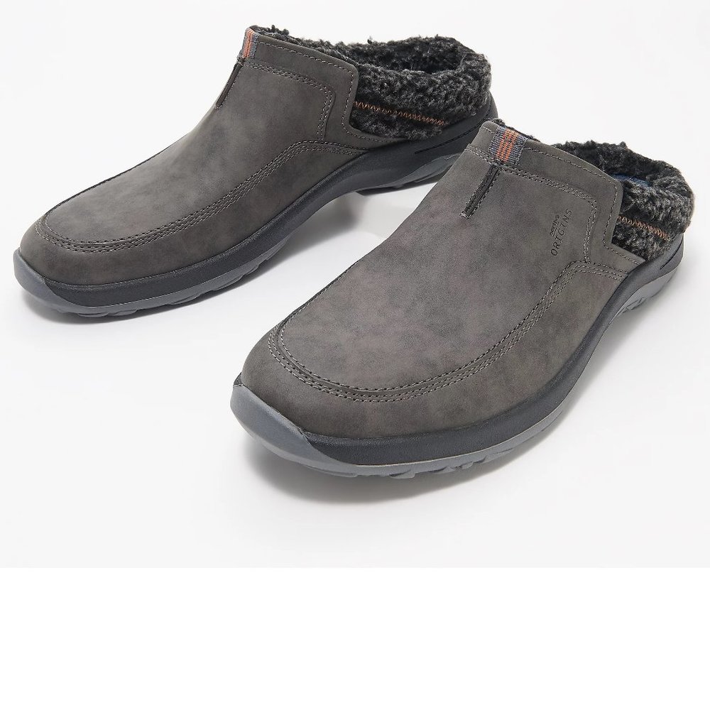 Mens Earth Origins Sneaker Mule Shoe DAXTON Gray Size  9.5 10 Sherpa Trim NWT